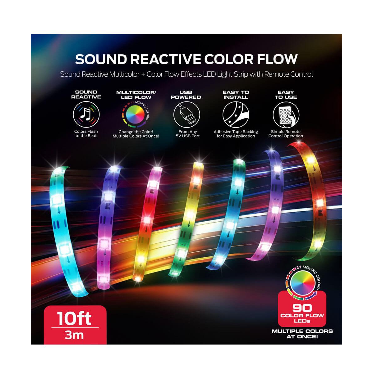 Monster Cable 10-Ft Ir Remote Controlled Rgb-ic Led Indoor Light Strip with Sound Reactive Microphone