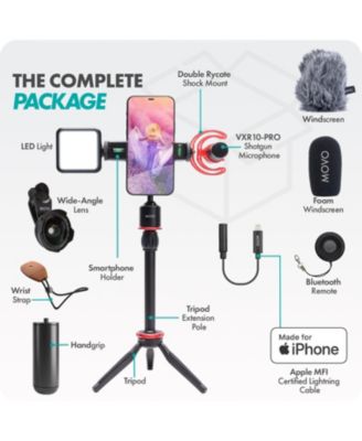 iVlog1 Vlogging Kit for iPhone - YouTube Starter Kit with Shotgun Mic, LED Light, Tripod, and more
