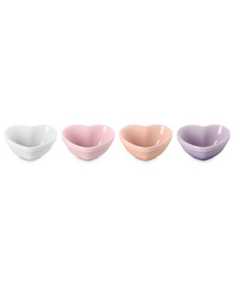 Stoneware Mini Heart Pinch Bowls, Set of 4