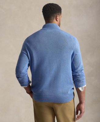 Men's Big & Tall Cotton Quarter-Zip Sweater