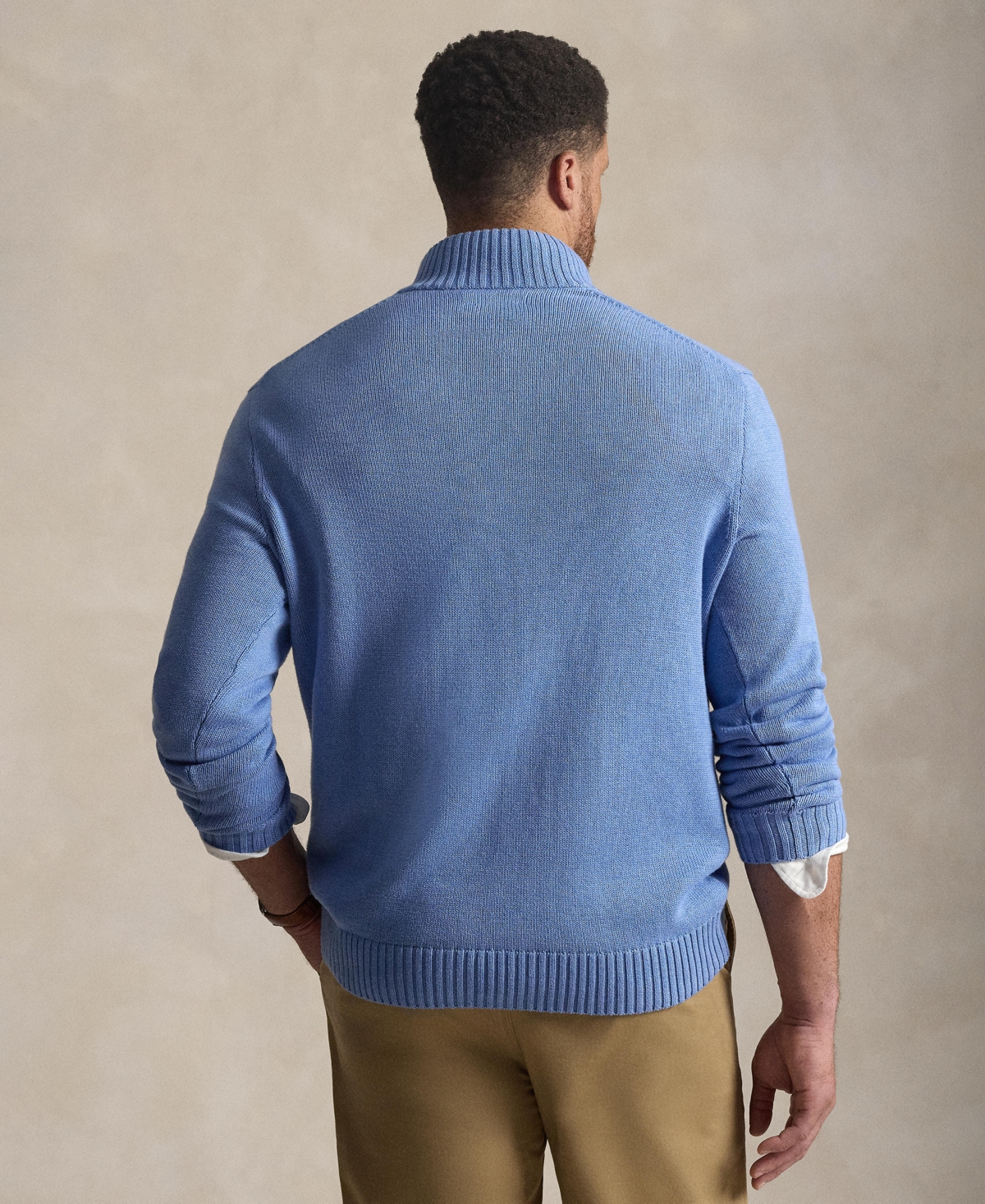 Polo Ralph Lauren Men's Big & Tall Cotton Quarter-Zip Sweater