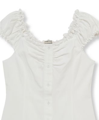 Girls' 7-16 Button-Front Top