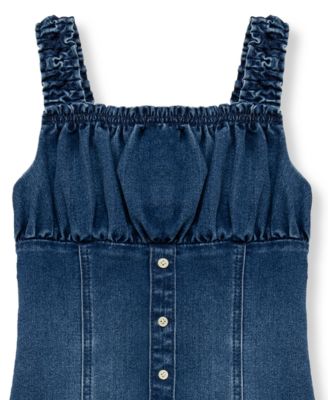 Girls' 7-16 Fit and Flare Square Neck Dress