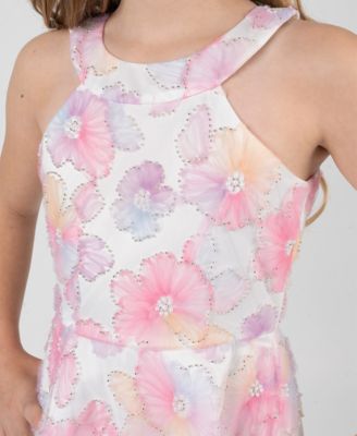 Girls' 7-16 Beaded Soutache Halter Dress