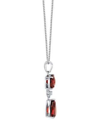 Garnet (4-5/24 ct. t.w.) & Diamond Accent Pendant Necklace in Sterling Silver