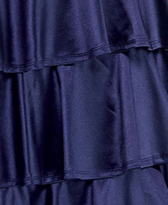 Juniors' V-Neck Tiered Skirt Gown