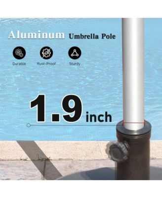 Rectangle Patio Umbrella with Crank Lift Navy Blue Outdoor Market Umbrella 8 Ribs Vent Top