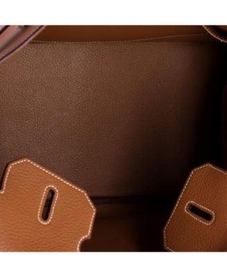 Pre-Owned HERMES Birkin 35 Handbag Brown Togo with Palladium Hardware