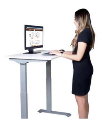 High Rise Height Adjustable Electric Full Standing Desk - 3ft. Wide, White