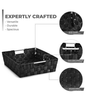 9 Piece Variety Size Hand-Woven Storage Baskets - for Home & Closet Organization