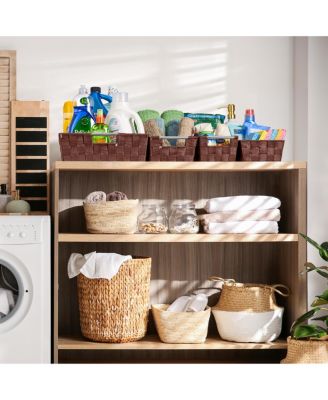 9 Piece Variety Size Hand-Woven Storage Baskets - for Home & Closet Organization