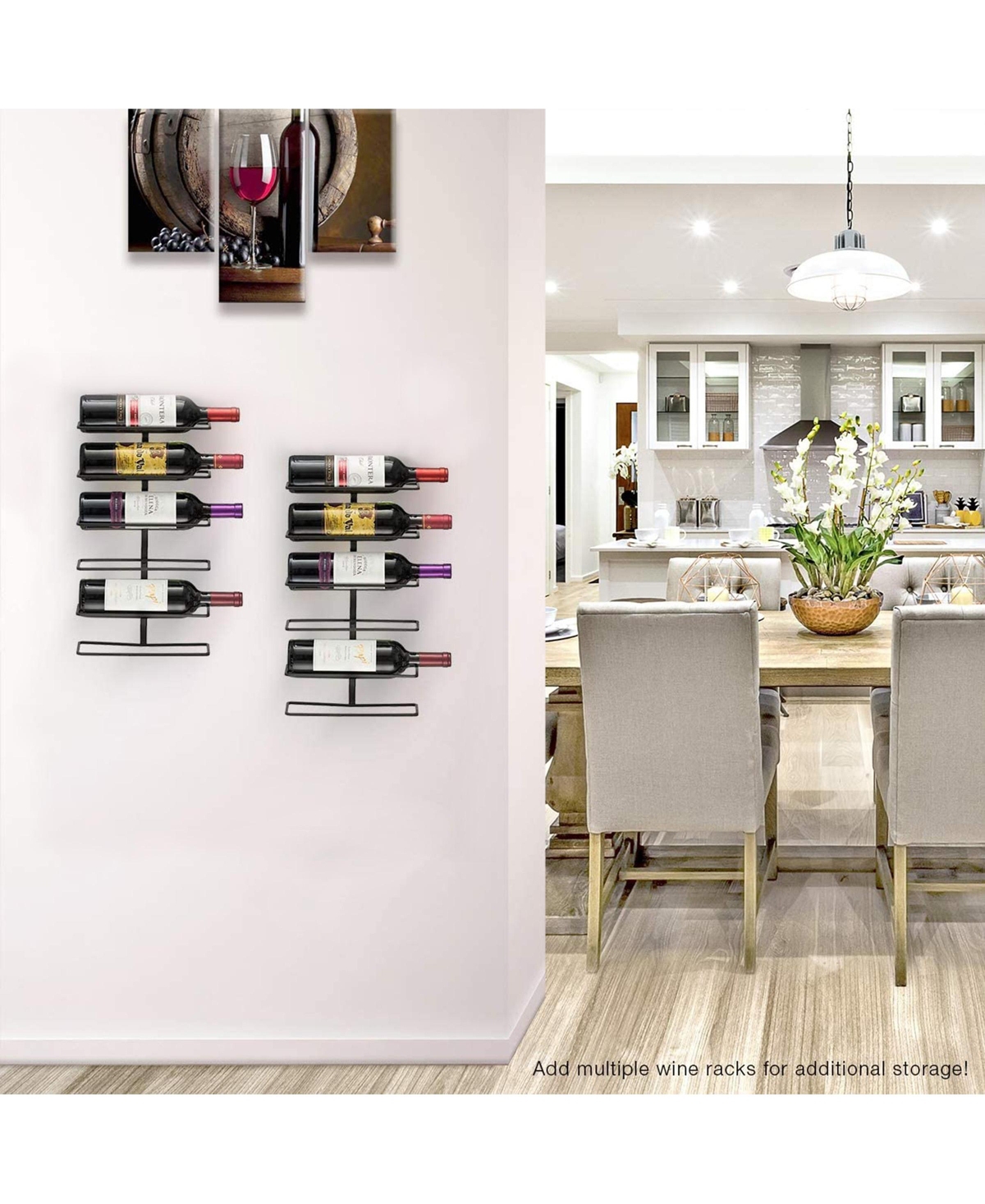 Sorbus 3 Pack Black Metal Wine Rack Bottle Holder - for Home Bar