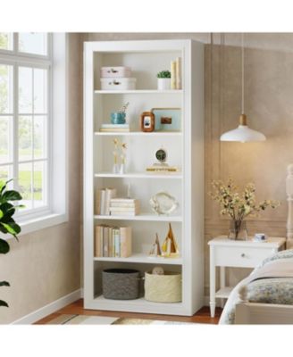 75" Tall Bookcase, 6-Tier Modern Bookshelf Open Display Storage Shelves, Floor Standing Large Book Shelf
