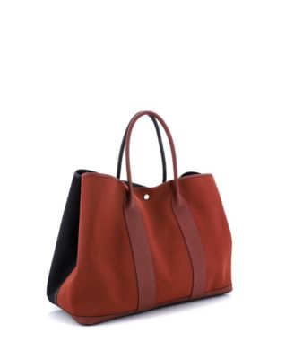 Pre-Owned HERMES 49 Garden Party Voyage Tote Toile and Leather
