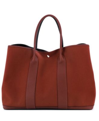 Pre-Owned HERMES 49 Garden Party Voyage Tote Toile and Leather