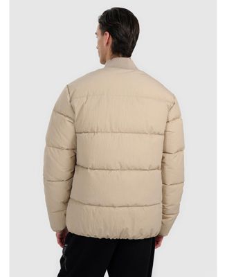 Men's down jacket with synthetic filling - beige