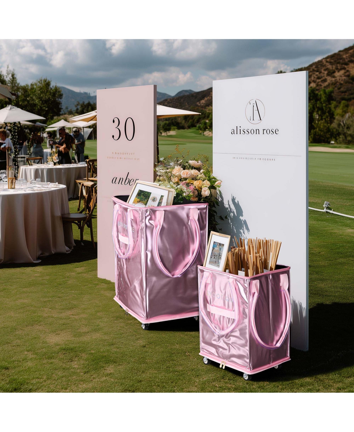 Byootique 20" Rolling Tote Bag Grocery Bag on Wheels Shopping Trolley BubbleRush