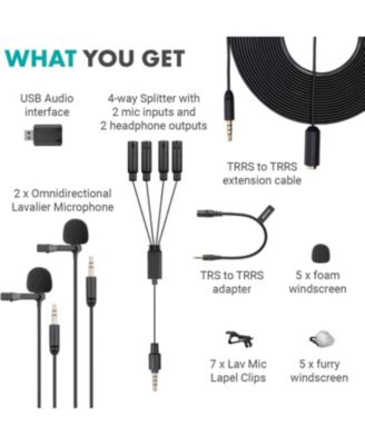 VersaLav-V2 Lavalier Microphone Set for Smartphones, Computer, DSLR or Mirrorless Camera