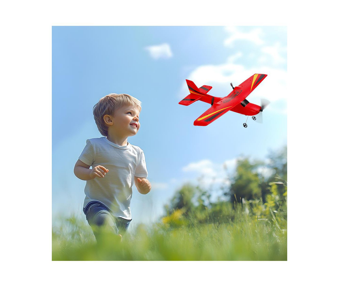 Детская игрушка Bruce & Shark Z50 Beginner 2.4G Crash-Resistant RC Plane, цвет: Красный — фото 6