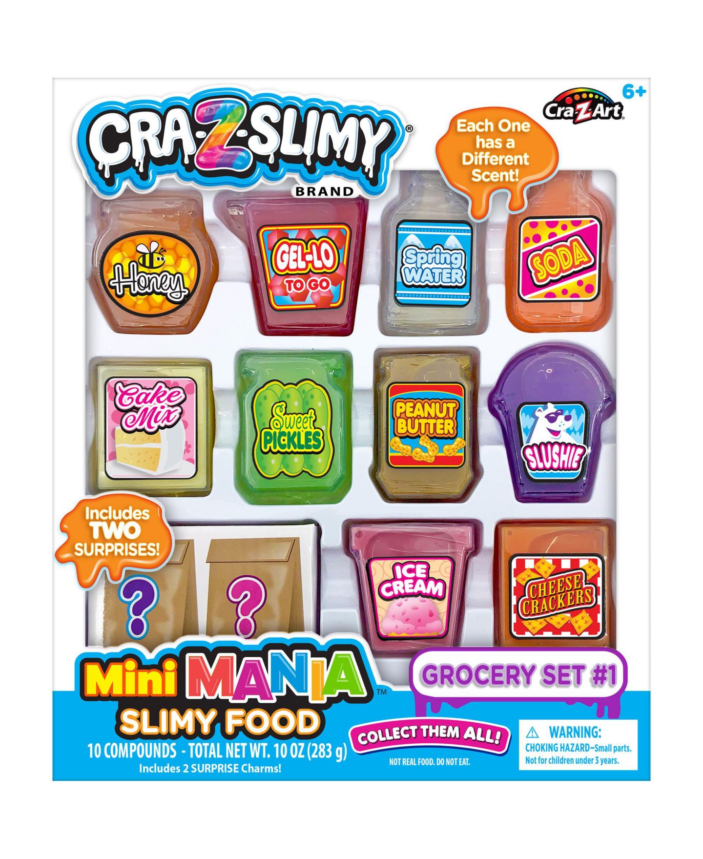 Детские игрушки Cra-Z-Art Mini Mania Slimy Food Scented 10-Piece Set, Ages 6+ — фото 7