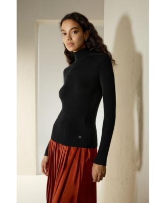 Women's Seamless Silk-Cashmere Blend Turtleneck Sweater