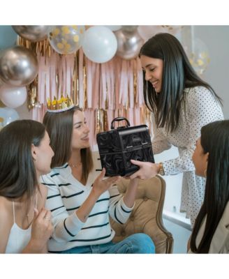 2-Piece Makeup Train Case Cosmetic Organizer Kit