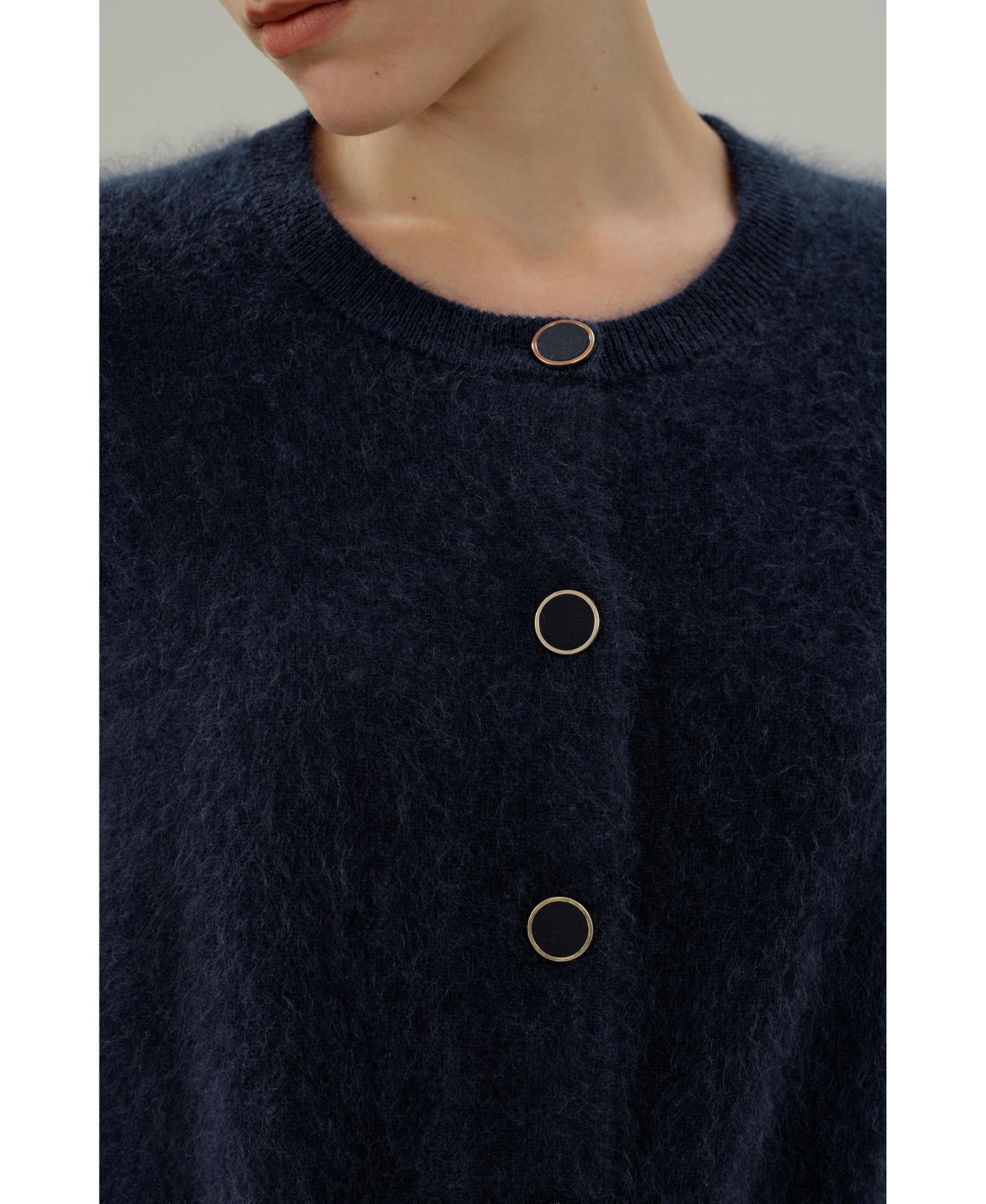 Женский кардиган LILYSILK Ultra-Soft Brushed Cashmere, цвет: Тёмно-синий — фото 4