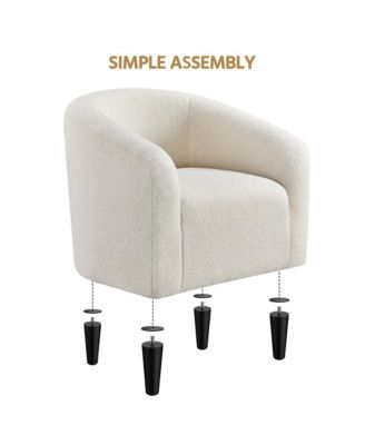 Boucle Club Chair Accent Barrel Chair Arm Chair