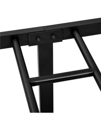 Modern Twin Size Metal Bed Frame with Arched Headboard & Footboard, Underbed Storage, Heavy Duty Slats – Bed Frame