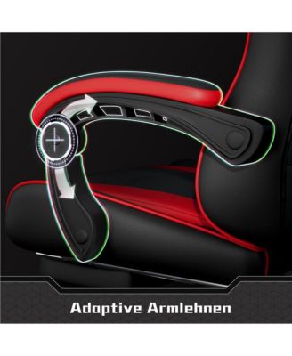 Ergonomic Gaming Chair with High Back and Slide-Out Footrest Full Black