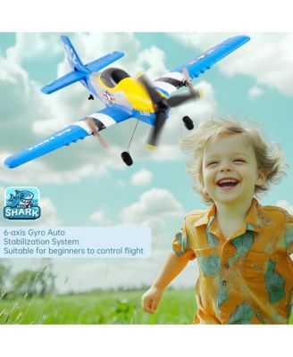 2.4G 3-Channel RC Plane with Auto-Stable 6-Axis & Durable EPP, Includes 2 Batteries