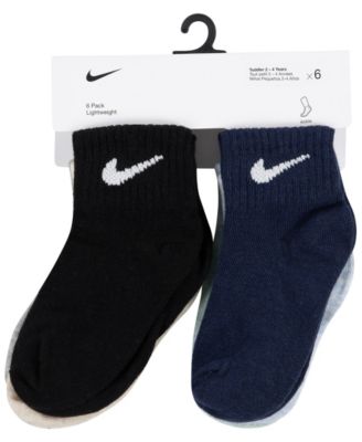 Baby Girls' or Baby Boys' and Toddler Swoosh Ankle Socks, 6-Pack