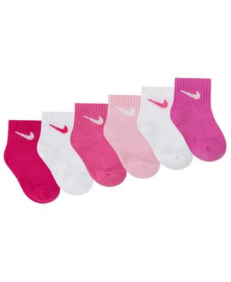 Baby Girls' or Baby Boys' and Toddler Swoosh Ankle Socks, 6-Pack