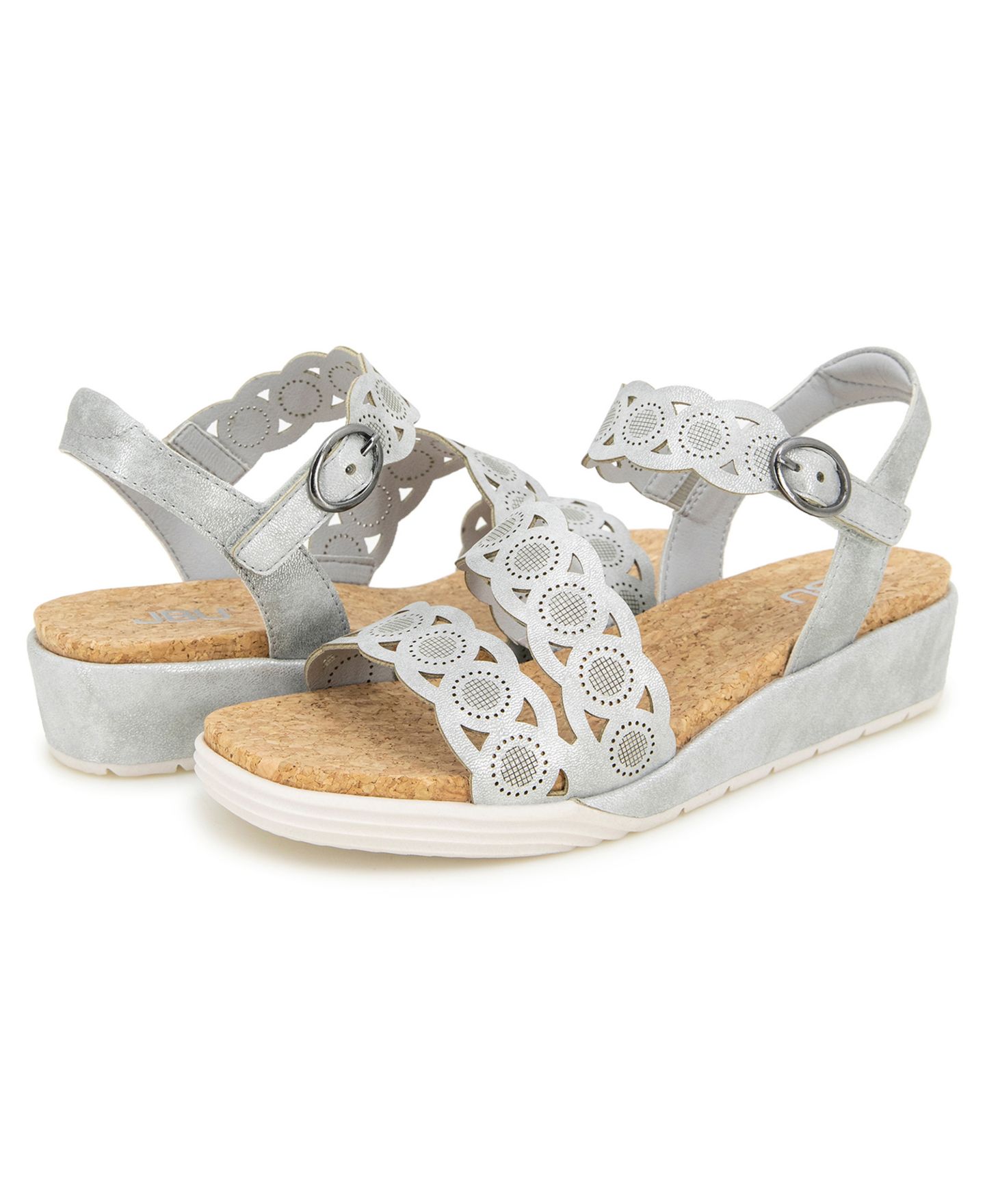 Женские сандалии JBU Winona Casual Wedge, цвет: Серебряный — фото 8