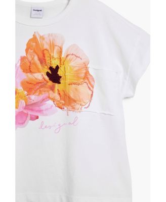 Girls Girls's Short-sleeve T-shirt with embroidered flowers