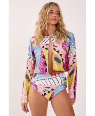 Women's Abstract Placement Embellished Jacket