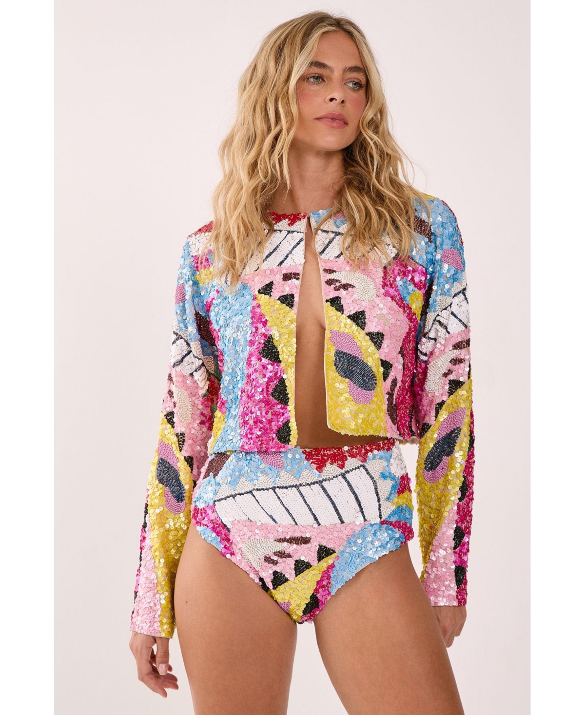 Nasty Gal Women's Abstract Placement Embellished Jacket