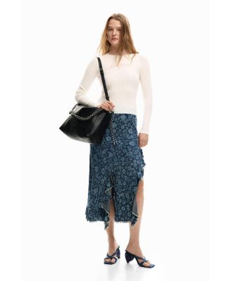 Women's Denim ruffle skirt