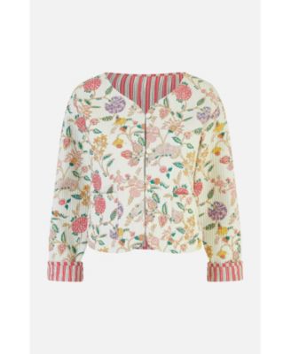 Women's Floral Reversible Cotton Quilted Jacket
