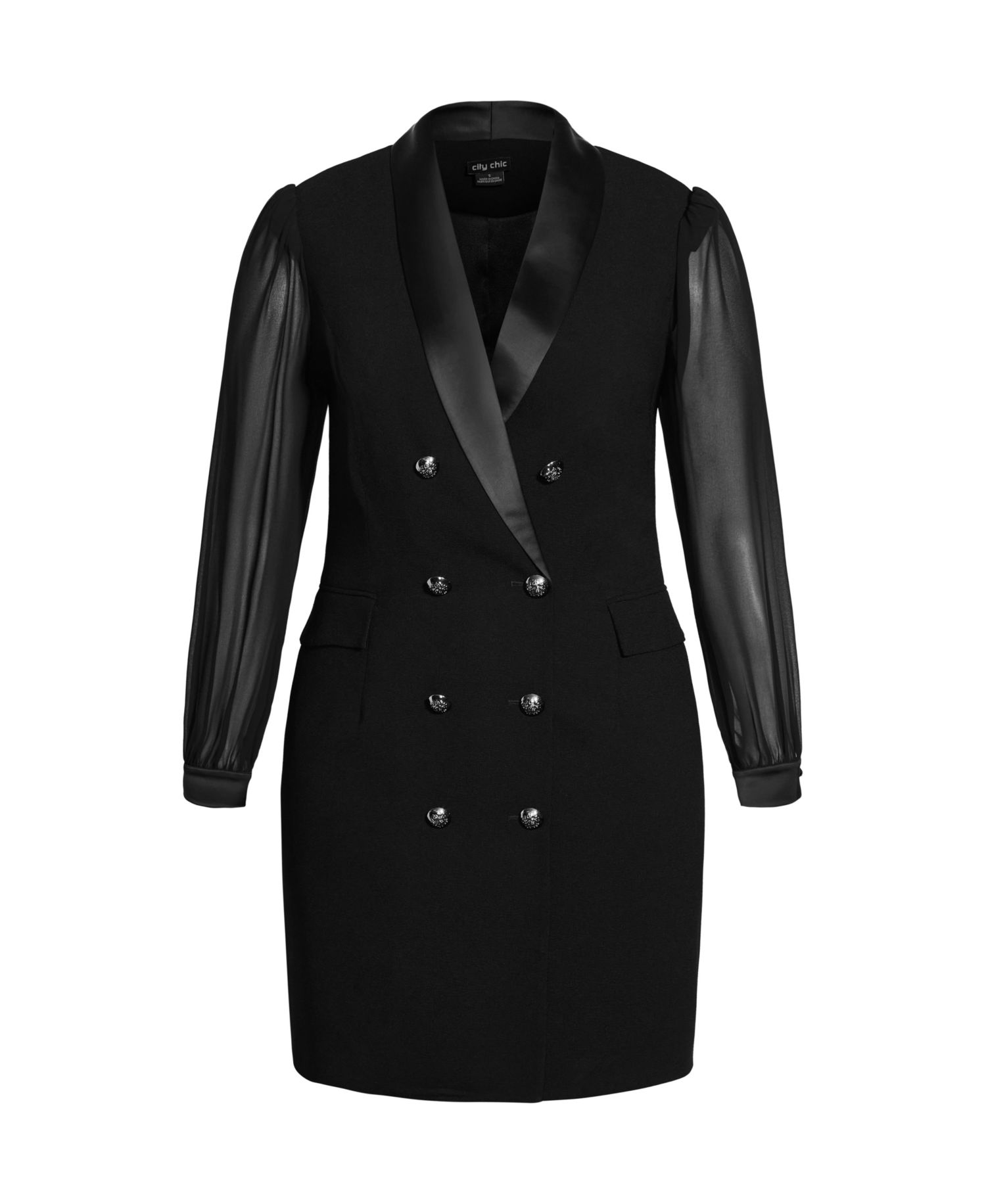 Plus Size Tux Seduction Mini Dress