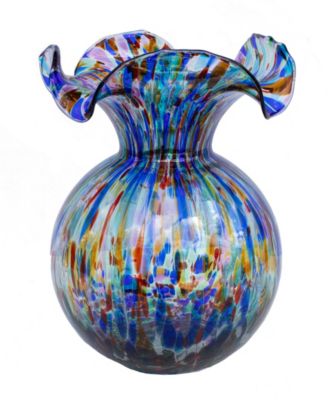 Hibiscus 96 oz. Glass Carnevale Medium Fluted Vase