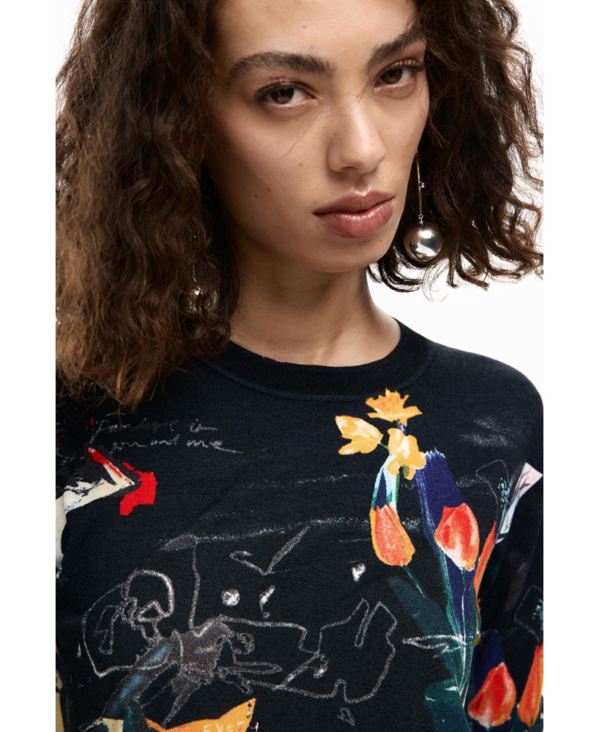 Desigual Women's Lightweight sweater with plants