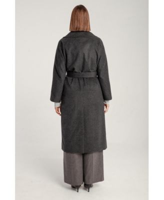 Women's Pure Cashmere Wrap Belted Midi Coat