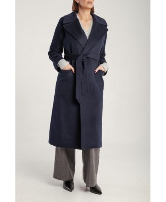 Women's Pure Cashmere Wrap Belted Midi Coat