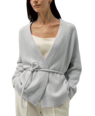 Women's Boucle Knit Silk-Cashmere Wrap Cardigan