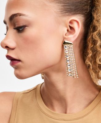 Crystal Multi-Row Statement Earrings