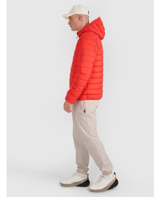 Men's down jacket with synthetic filling - red