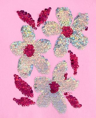 Girls' 5-20 Floral Sequins T-Shirt