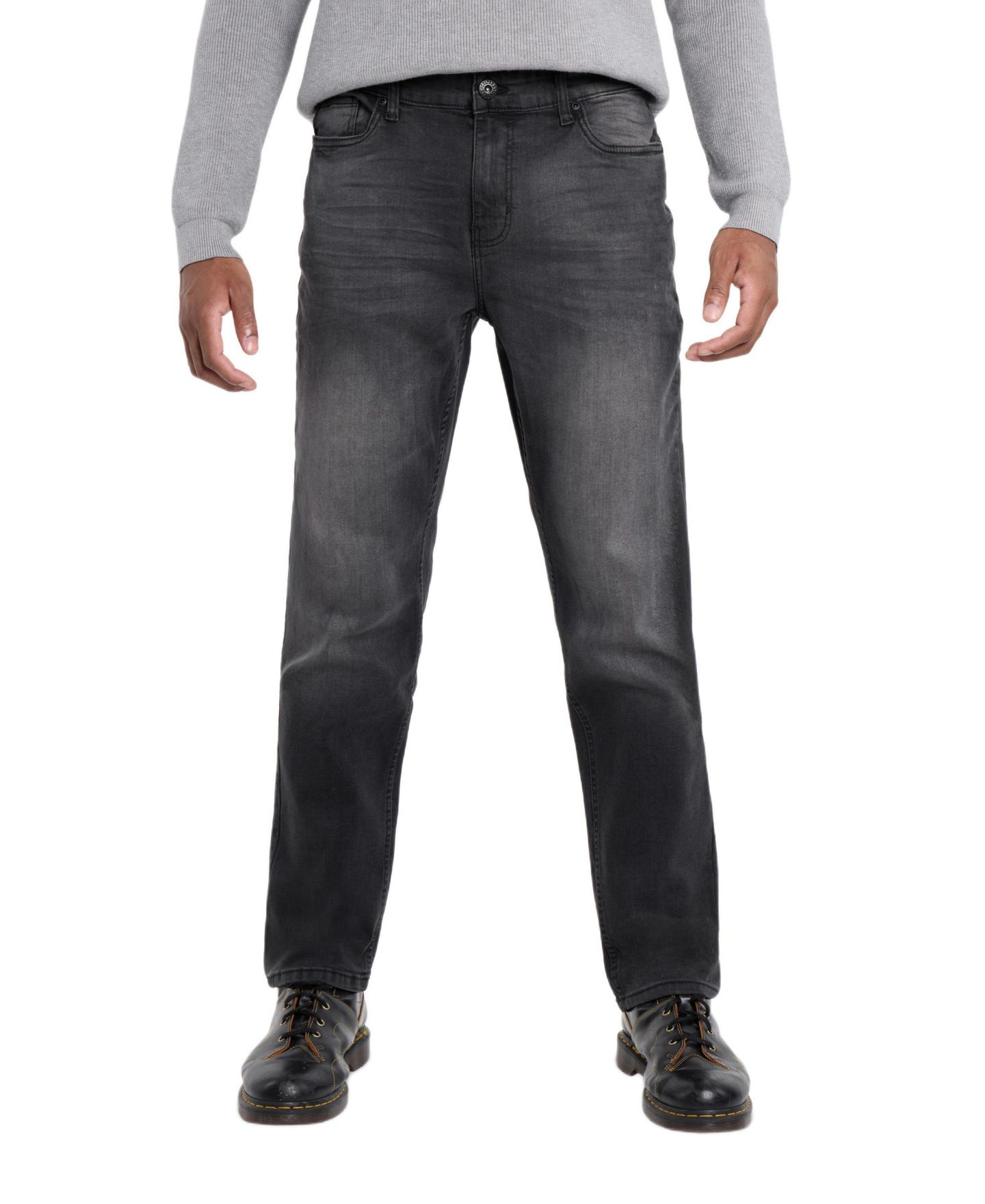 Мужские джинсы CULTURA Pieced Pockets Slim Fit, цвет: Чёрный варёный — фото 1