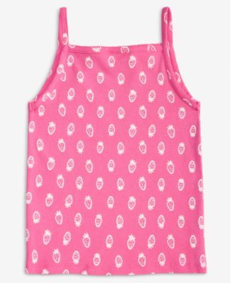 Girls' 5-20 Strawberry-Print Apron Tank Top